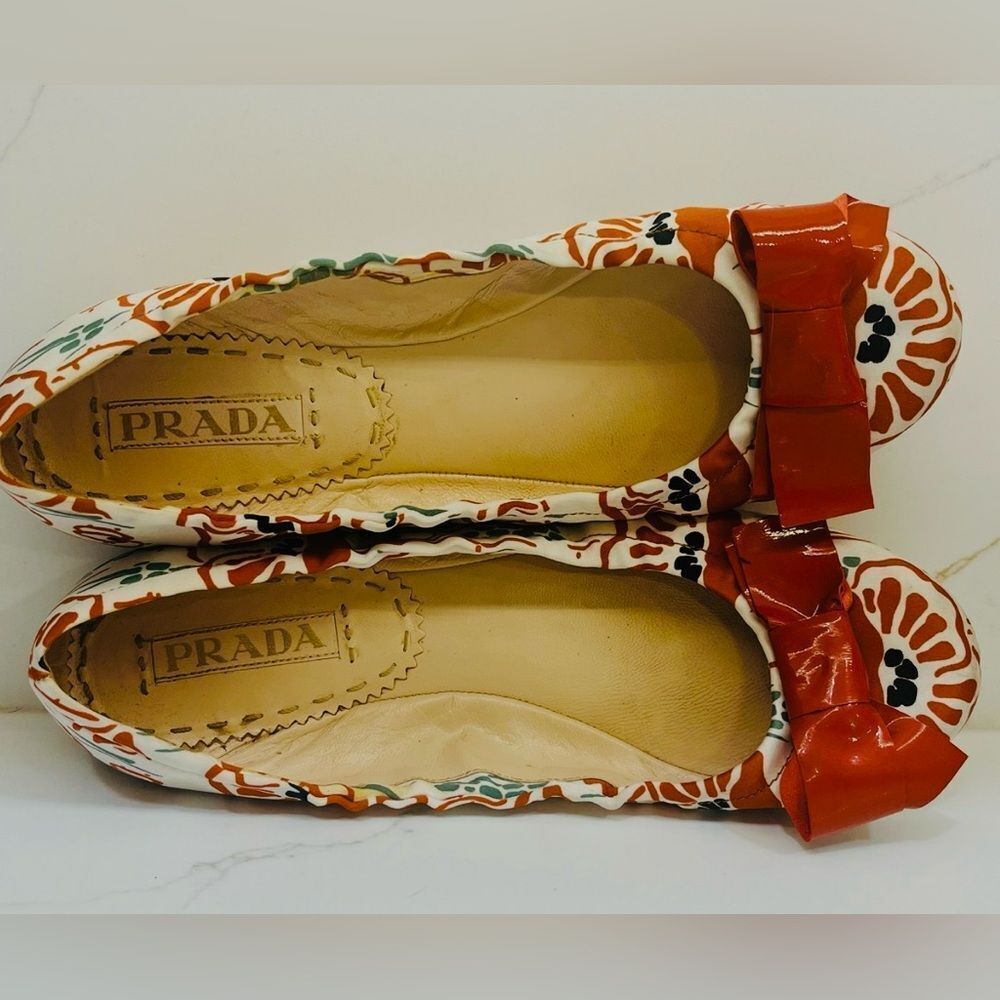 Prada Floral Ballet Flats
